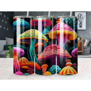 Psychedelic Mushrooms- 20oz Straight Skinny Tumbler Stainless Drinkware Gift